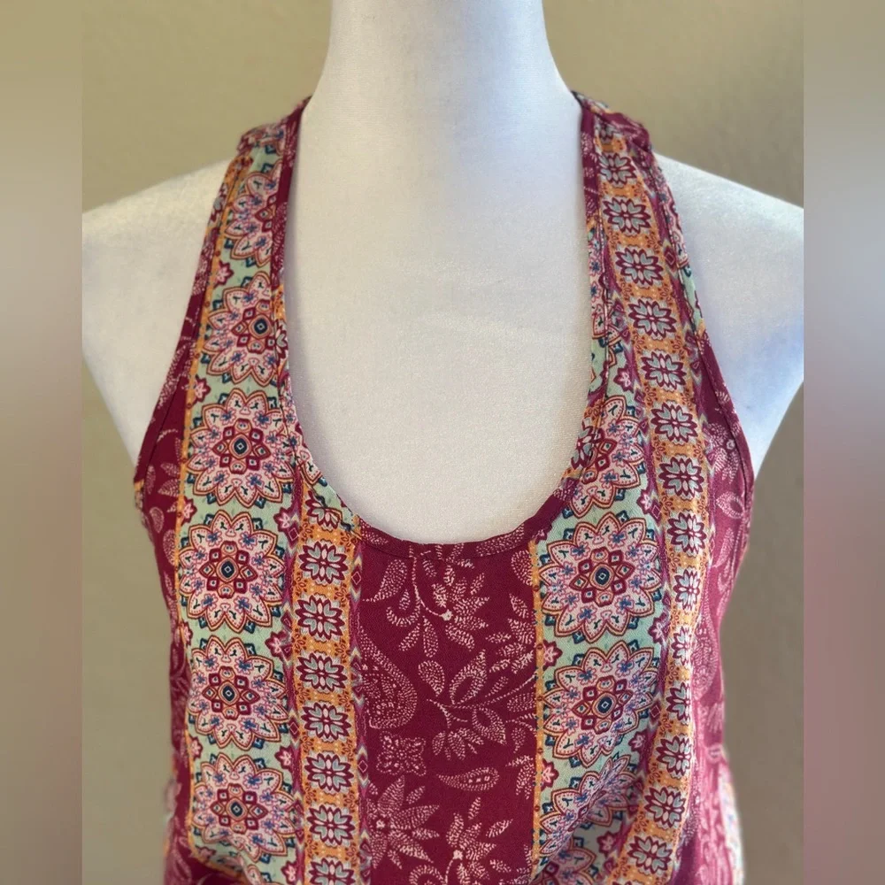 Pink Rose Vintage Boho Print Maxi Dress - Picture 4 of 5